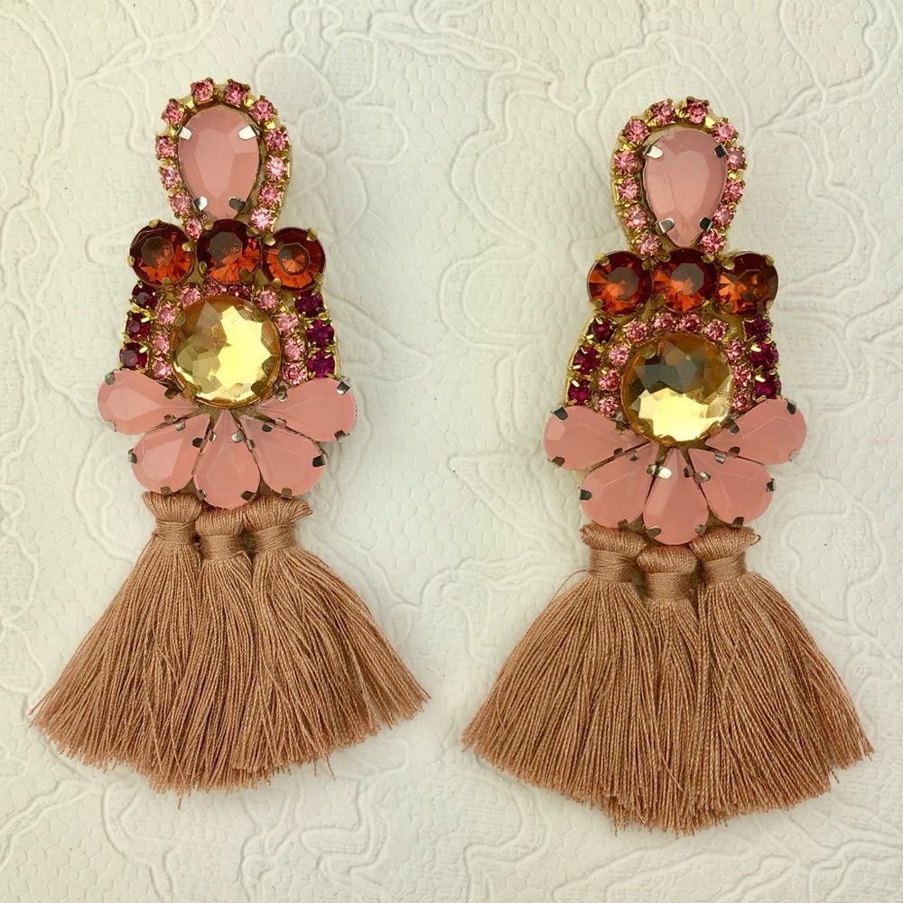 Dusty Rose, Brown, Amber Chandelier Statement